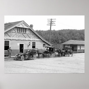 Magnolia, Massachusetts. Treinstation 1906 Poster