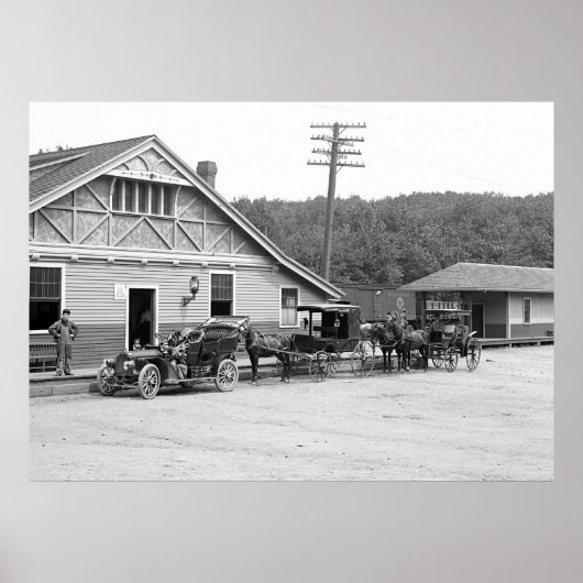 Magnolia, Massachusetts. Treinstation 1906 Poster (Voorkant)