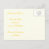 Magnolia met gele bloemen bruiloft Save the Date Aankondigingskaart (Achterkant)