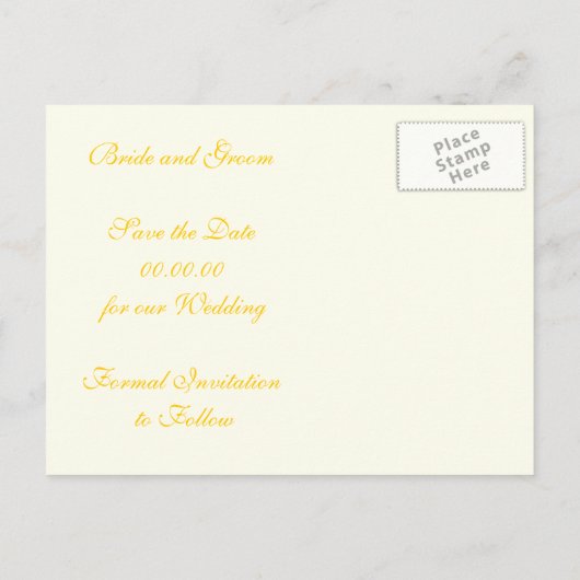 Magnolia met gele bloemen bruiloft Save the Date Aankondigingskaart (Achterkant)