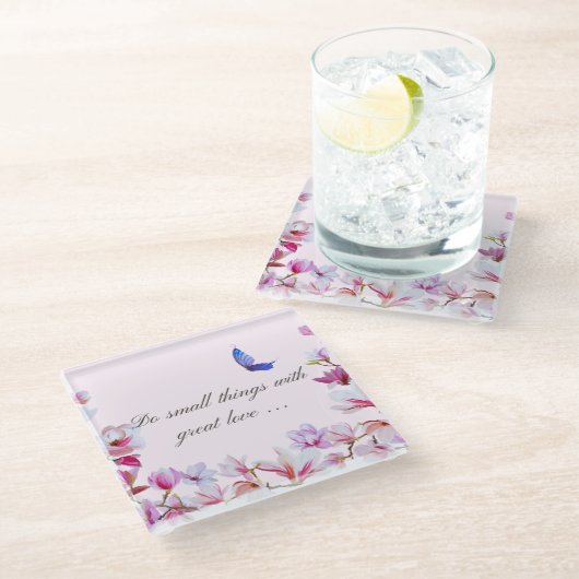 Magnolia met Quote Onderzetter (Schuin)