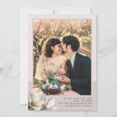 Magnolia minimalistische foto bruiloft Save the Da Date (Voorkant)