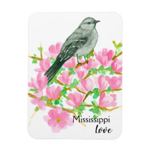 Magnolia Mississippi Love Mockingbird Magneet