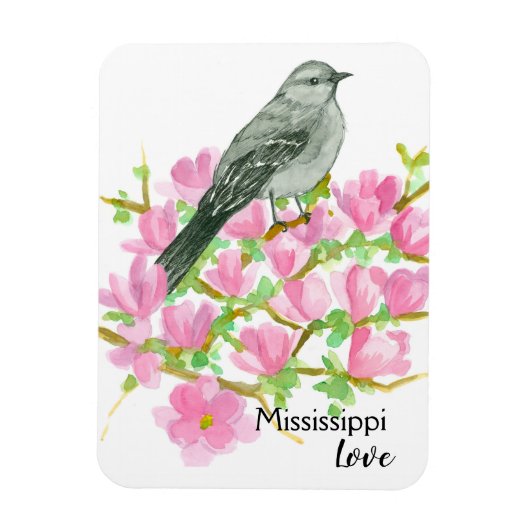 Magnolia Mississippi Love Mockingbird Magneet (Verticaal)