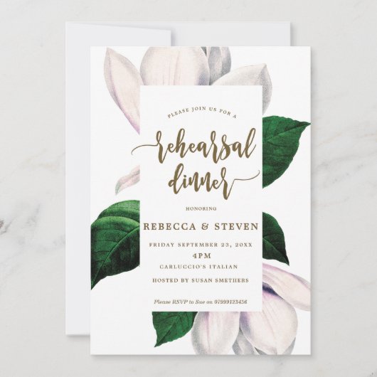 magnolia modern repetitief diner uitnodiging (Voorkant)