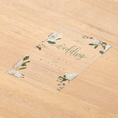 Magnolia moderne bruiloft acryl uitnodigingen (Laagn)