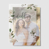 Magnolia moderne bruiloft vellum uitnodigingen (Offset (Koppel))