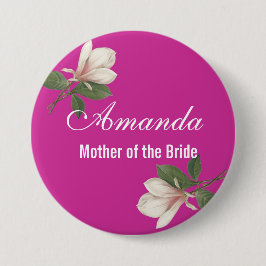  magnolia , moeder van de bruid ronde button 7,6 cm