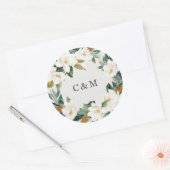 Magnolia Monogram Sticker Label (Envelop)