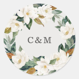 Magnolia Monogram Sticker Label