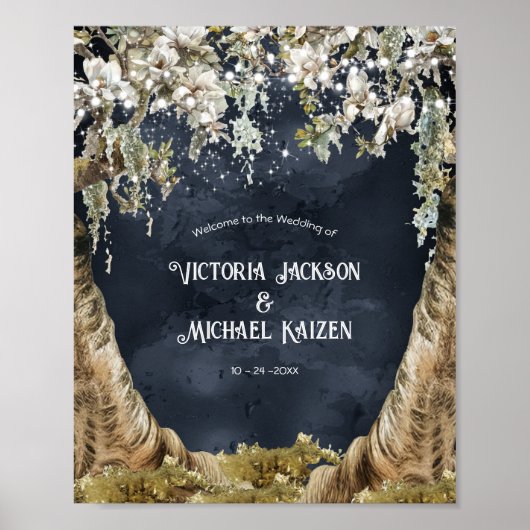 Magnolia & Moss Bruiloft Welkomstbord Poster (Voorkant)