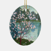 Magnolia (olie op canvas) keramisch ornament (Rechts)