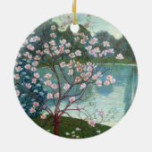 Magnolia (olie op canvas) keramisch ornament (Achterkant)