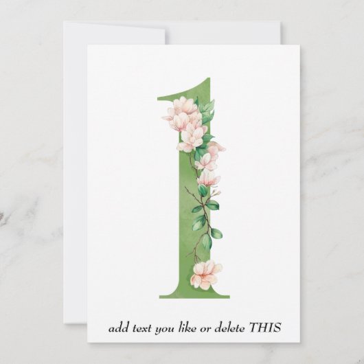 magnolia ONE baby verjaardagsuitnodiging Kaart (Achterkant)