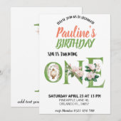 magnolia ONE baby verjaardagsuitnodiging Kaart (Voorkant / Achterkant)