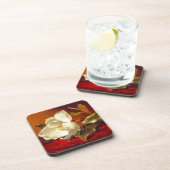 Magnolia op rood fluweel Martin Johnson hoofd Bier Onderzetter (Rechterzijde)