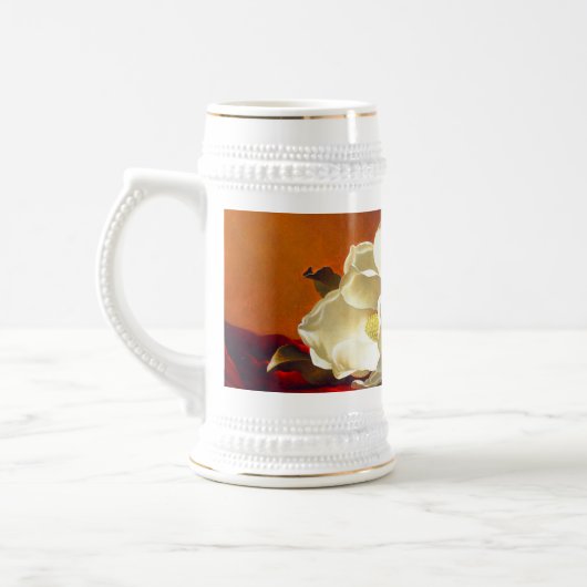 Magnolia op rood fluweel Martin Johnson hoofd Bierpul (Links)