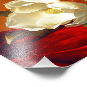 Magnolia op rood fluweel Martin Johnson hoofd Foto Afdruk (Hoek)