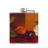 Magnolia op rood fluweel Martin Johnson hoofd Heupfles (Achterkant)