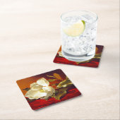 Magnolia op rood fluweel Martin Johnson hoofd Kartonnen Onderzetters (Insitu)