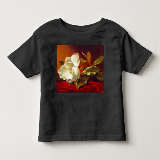 Magnolia op rood fluweel Martin Johnson hoofd Kinder Shirts (Voorkant)