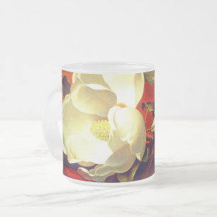 Magnolia op rood fluweel Martin Johnson hoofd Matglas Koffiemok