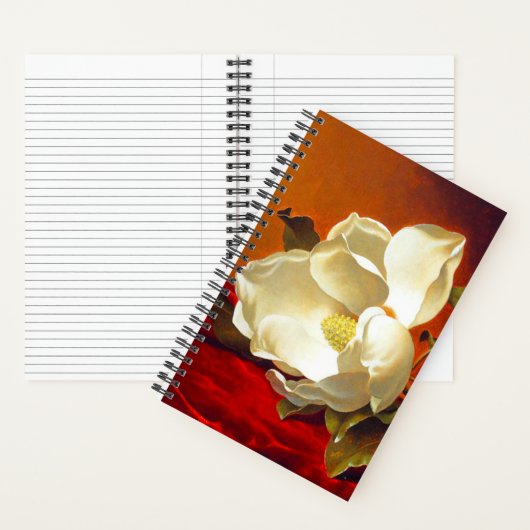 Magnolia op rood fluweel Martin Johnson hoofd Notitieboek (Binnen)