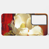 Magnolia op rood fluweel Martin Johnson hoofd Samsung Galaxy Hoesje (Linkerkant)