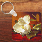 Magnolia op rood fluweel Martin Johnson hoofd Sleutelhanger (Voorkant)