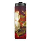 Magnolia op rood fluweel Martin Johnson hoofd Thermosbeker (Voorkant)