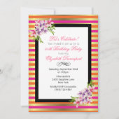 Magnolia op roze en bruine bruine tongstrips kaart (Voorkant)