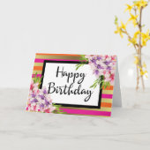 Magnolia op roze en bruine bruine tongstrips kaart (Gele Bloem)