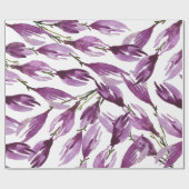Magnolia Paarse Violet Waterverf Cadeaupapier (Vlak)