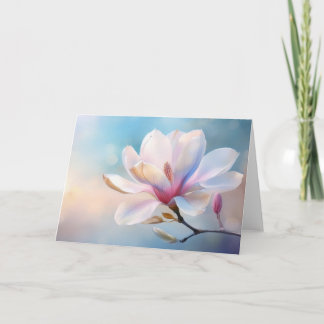 Magnolia pastel gekleurde illustratie kaart