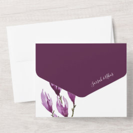 Magnolia Pastel Paars Violet Palette Waterverf All In One Uitnodiging