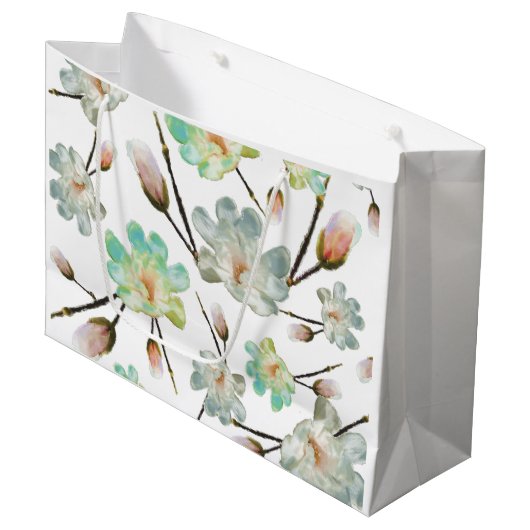 Magnolia patroon grote cadeautas (Voorkant Gekanteld)