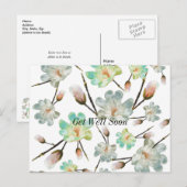 Magnolia patroon spoedig herstel ansichtkaart briefkaart (Voorkant / Achterkant)