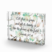 Magnolia Pattern Bijbel Verse Photo Block Fotoblokken (Rechts)