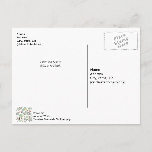 Magnolia Pattern Blank Post Card Briefkaart (Achterkant)