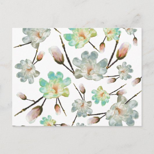 Magnolia Pattern Blank Post Card Briefkaart (Voorkant)