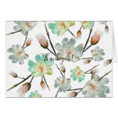 Magnolia Pattern Dank u Notecard (Voorkant Horizontaal)