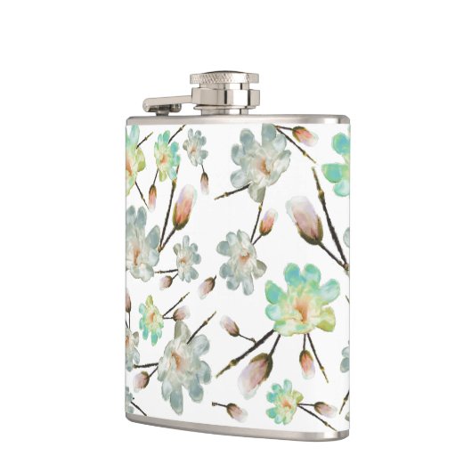 Magnolia Pattern Flask Heupfles (Links)