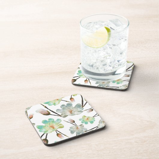 Magnolia Pattern Hard Plastic Onderzetters (Rechterzijde)