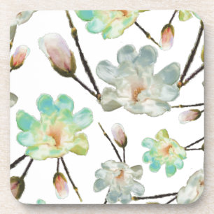 Magnolia Pattern Hard Plastic Onderzetters