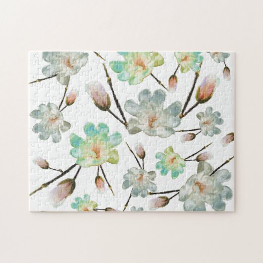 Magnolia Pattern Jigzaag Puzzle Legpuzzel (Horizontaal)