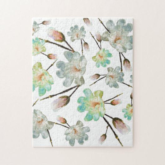 Magnolia Pattern Jigzaag Puzzle Legpuzzel (Verticaal)