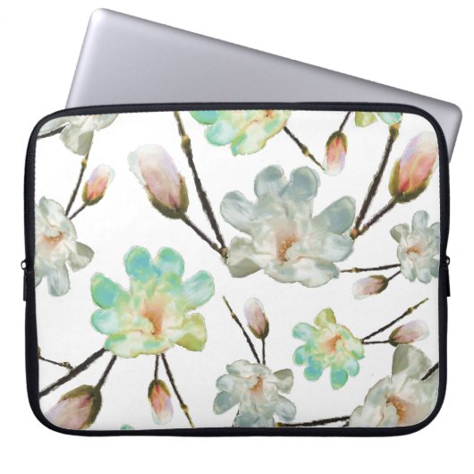 Magnolia Pattern-laptophoes Laptop Sleeve (Voorkant)