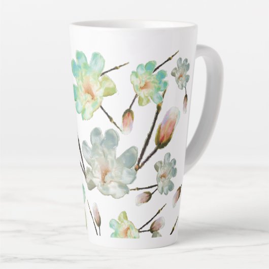 Magnolia Pattern Latte Mok (Rechterhoek)