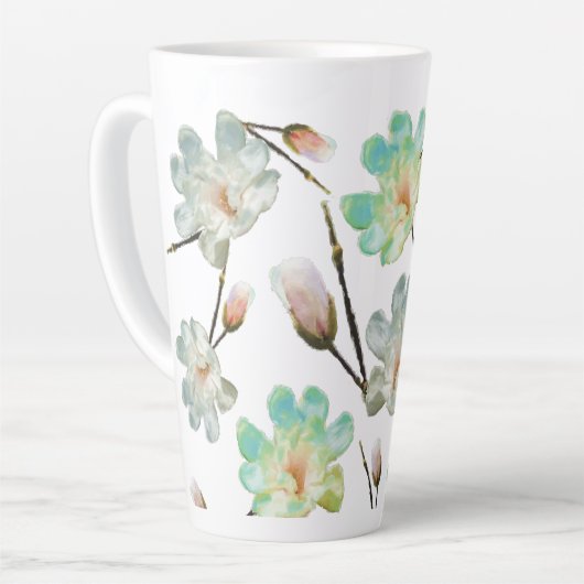 Magnolia Pattern Latte Mok (Linkerhoek)