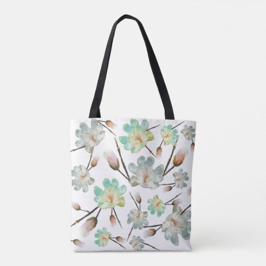 Magnolia Pattern Over Canvas tas (Achterkant)